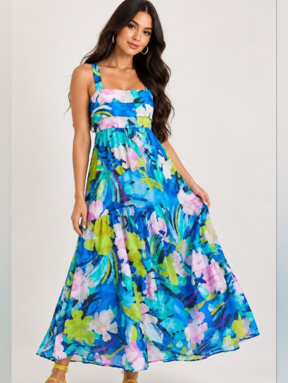 Anthropologie Floral Watercolor Sunny Dress